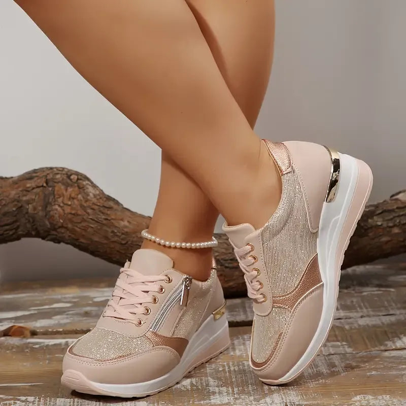 New Lace-Up Trainers with Side Zip for Women