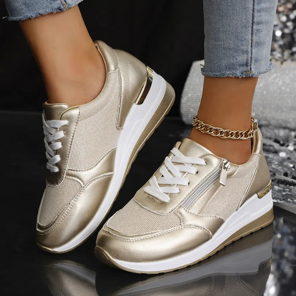 New Lace-Up Trainers with Side Zip for Women