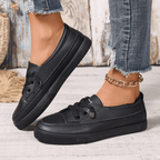 Nola | White Lace-Up Flat Shoes for Women with Breathable Sole