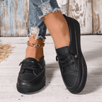 Nola | White Lace-Up Flat Shoes for Women with Breathable Sole