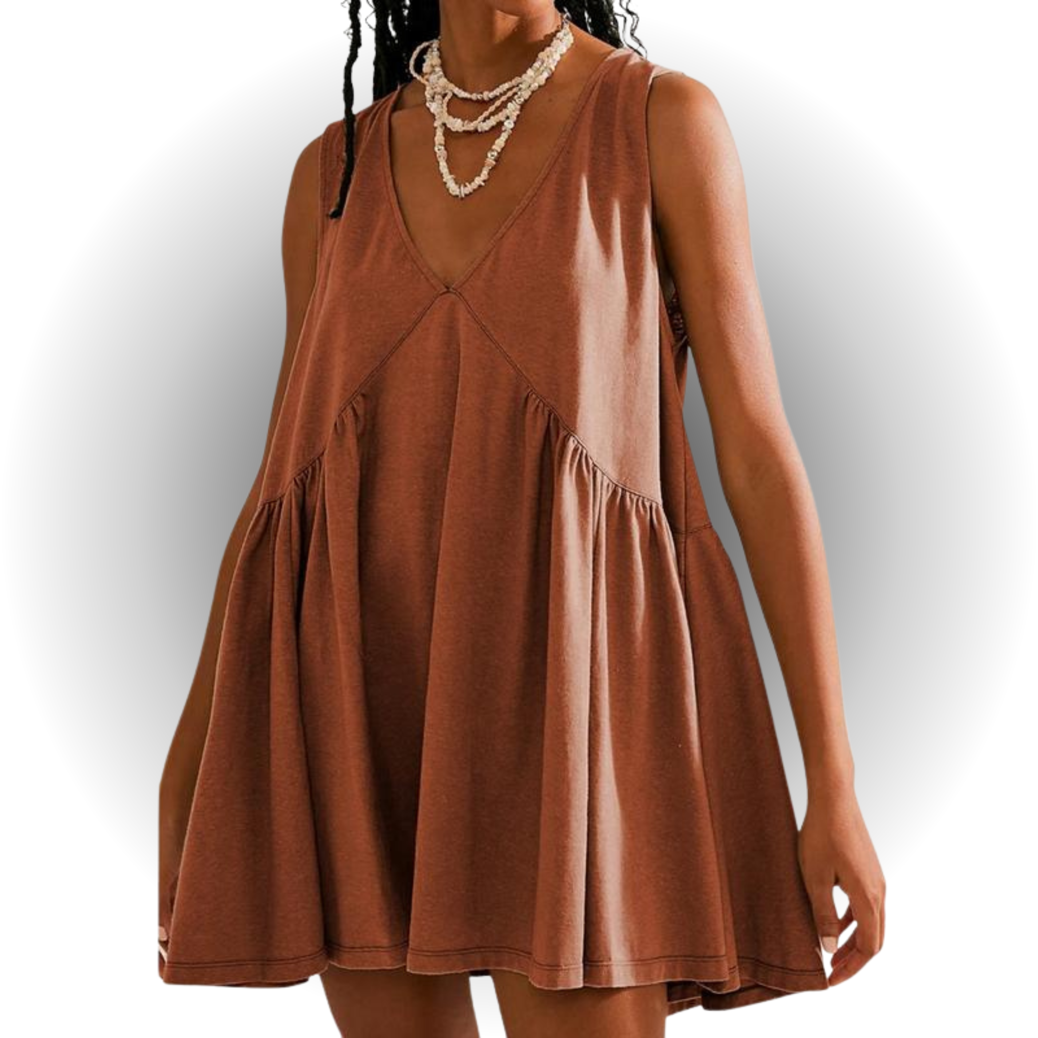 GARNETH™ – Casual Summer Sleeveless V-Neck Mini Dress