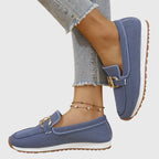 Susie | Slip-On Mesh & Gold Boucle Trainers