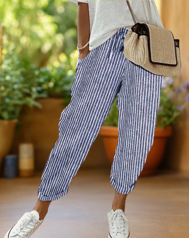 Marlyn | Relaxed Striped Drawstring Pants