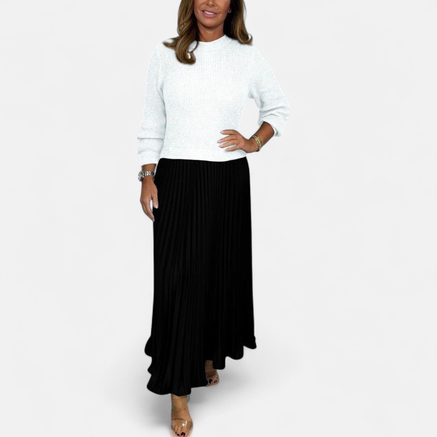 Claudine | Chic Pleated Maxi Set