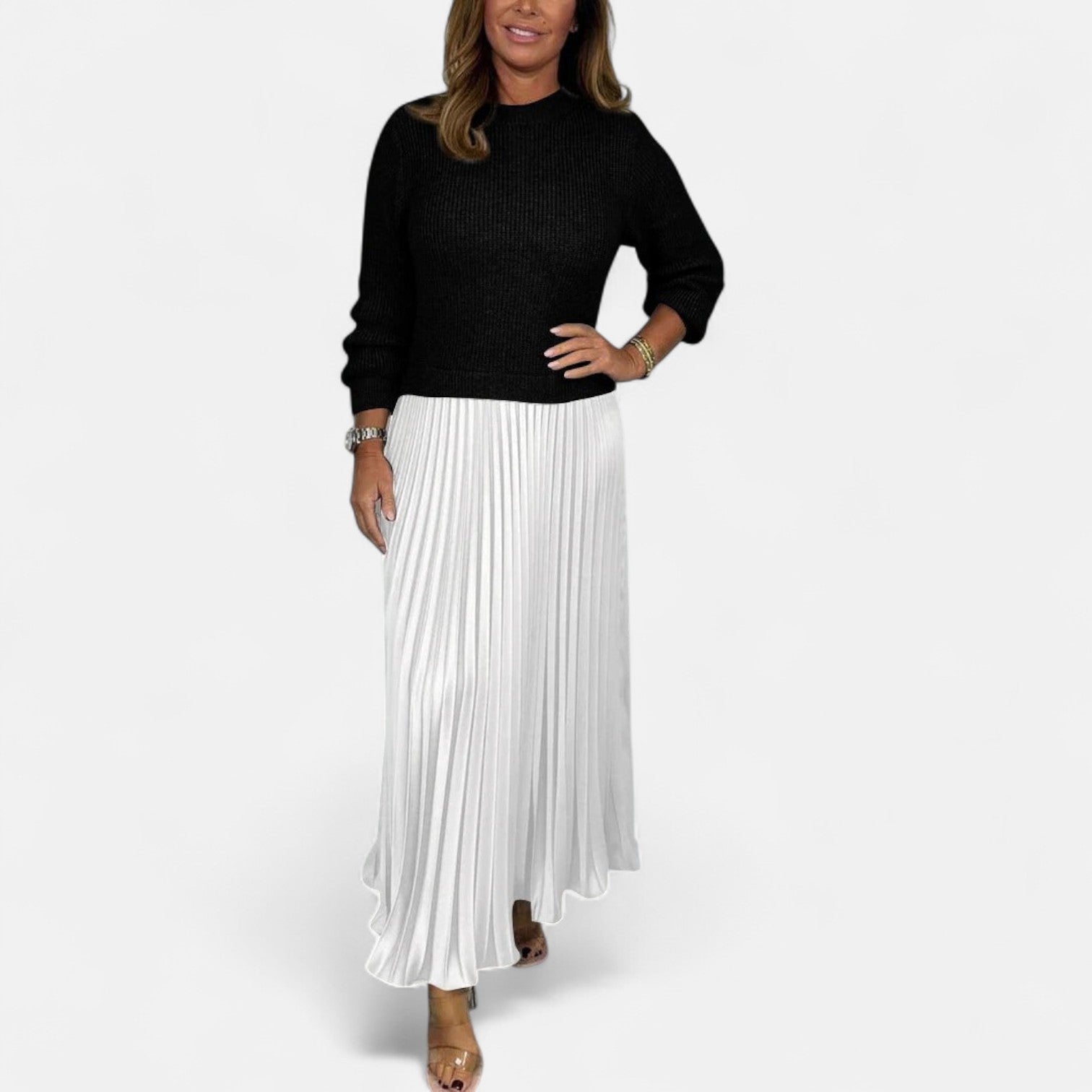 Claudine | Chic Pleated Maxi Set
