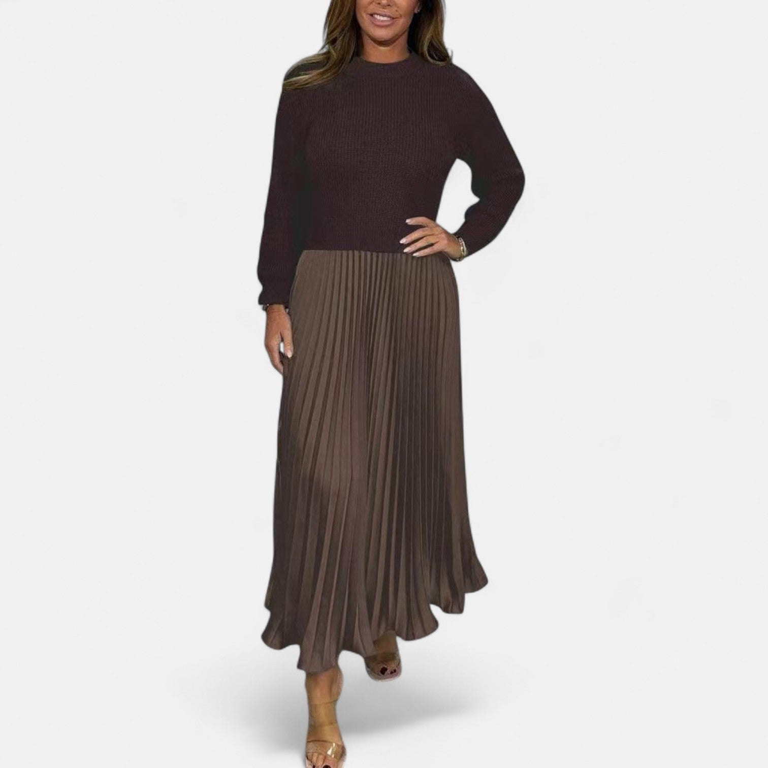Claudine | Chic Pleated Maxi Set