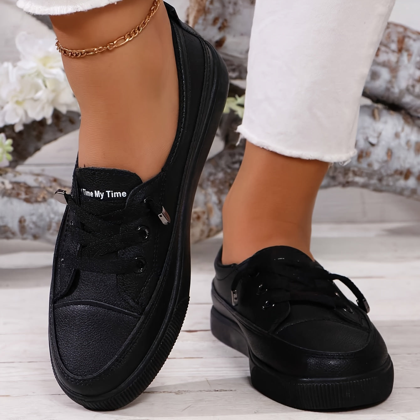 Nola | White Lace-Up Flat Shoes for Women with Breathable Sole