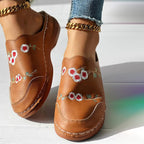 Vintage Floral Embroidered Slippers