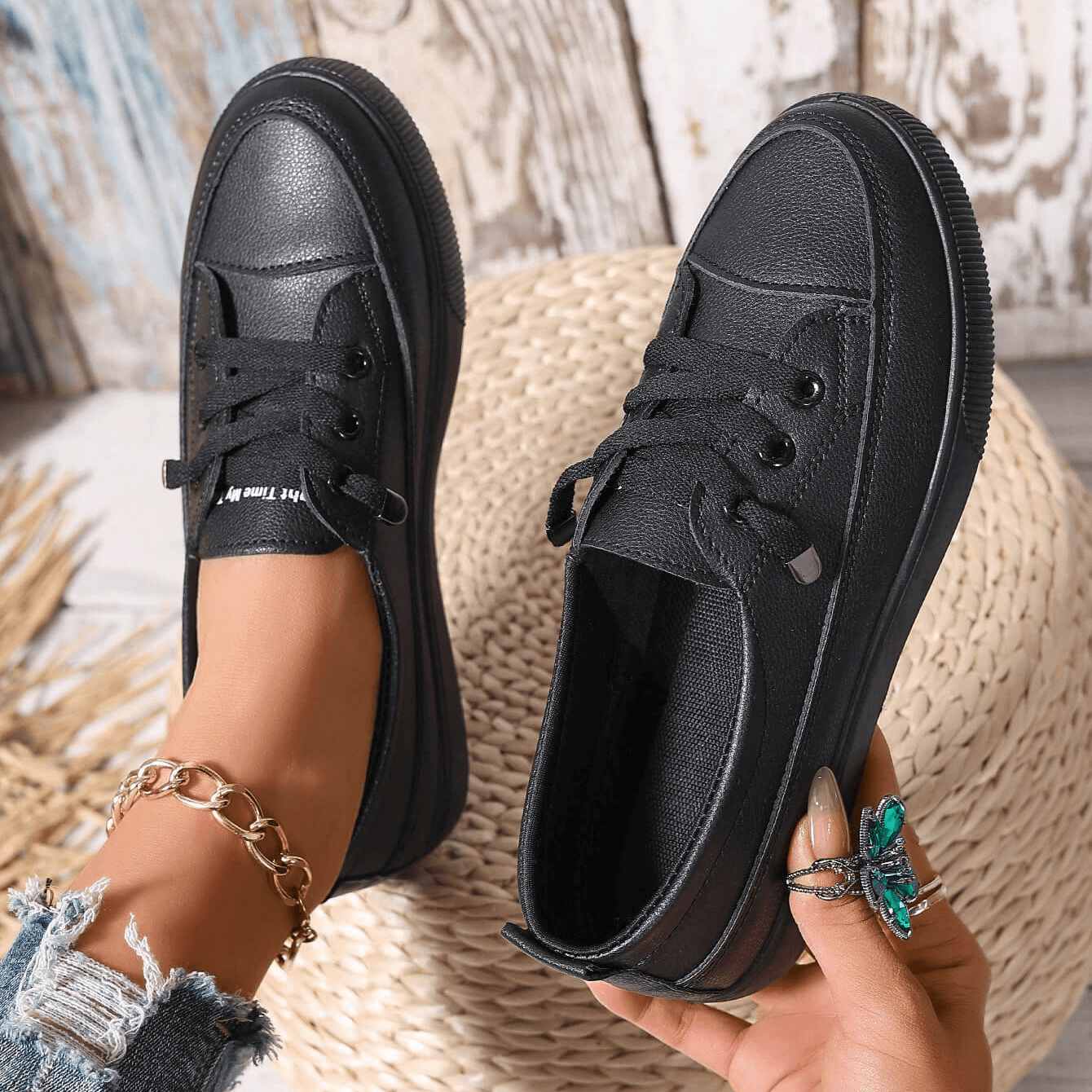 Nola | White Lace-Up Flat Shoes for Women with Breathable Sole