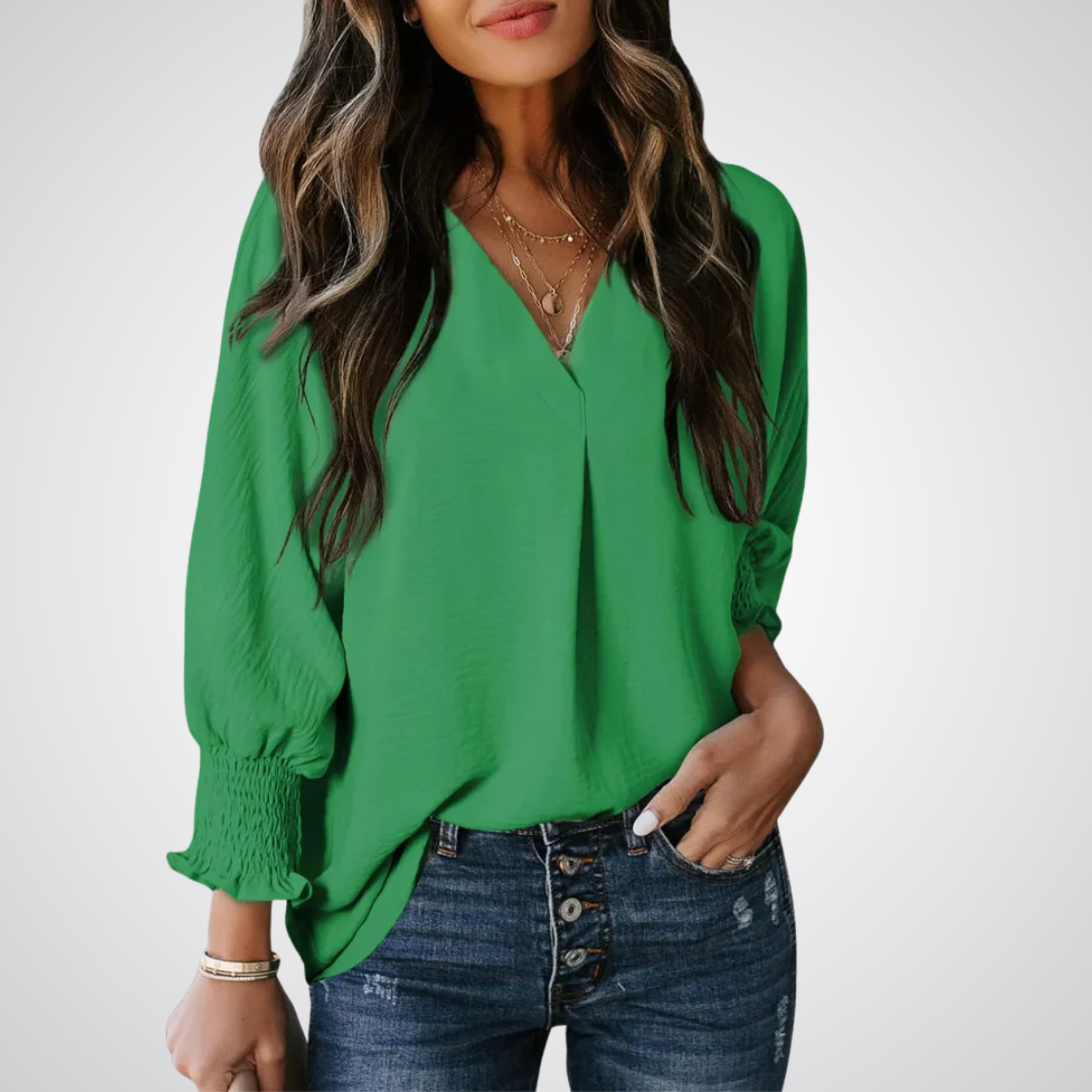 Mirabelle | Chic V-Neck Blouse