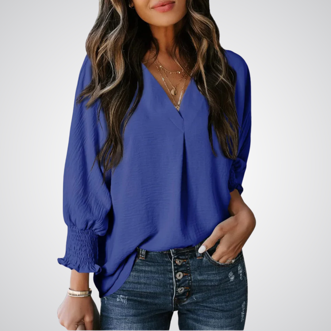 Mirabelle | Chic V-Neck Blouse