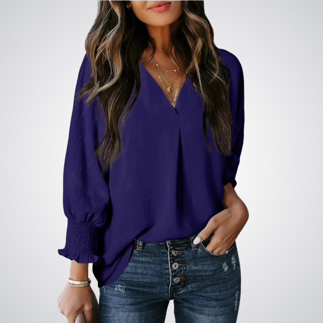 Mirabelle | Chic V-Neck Blouse