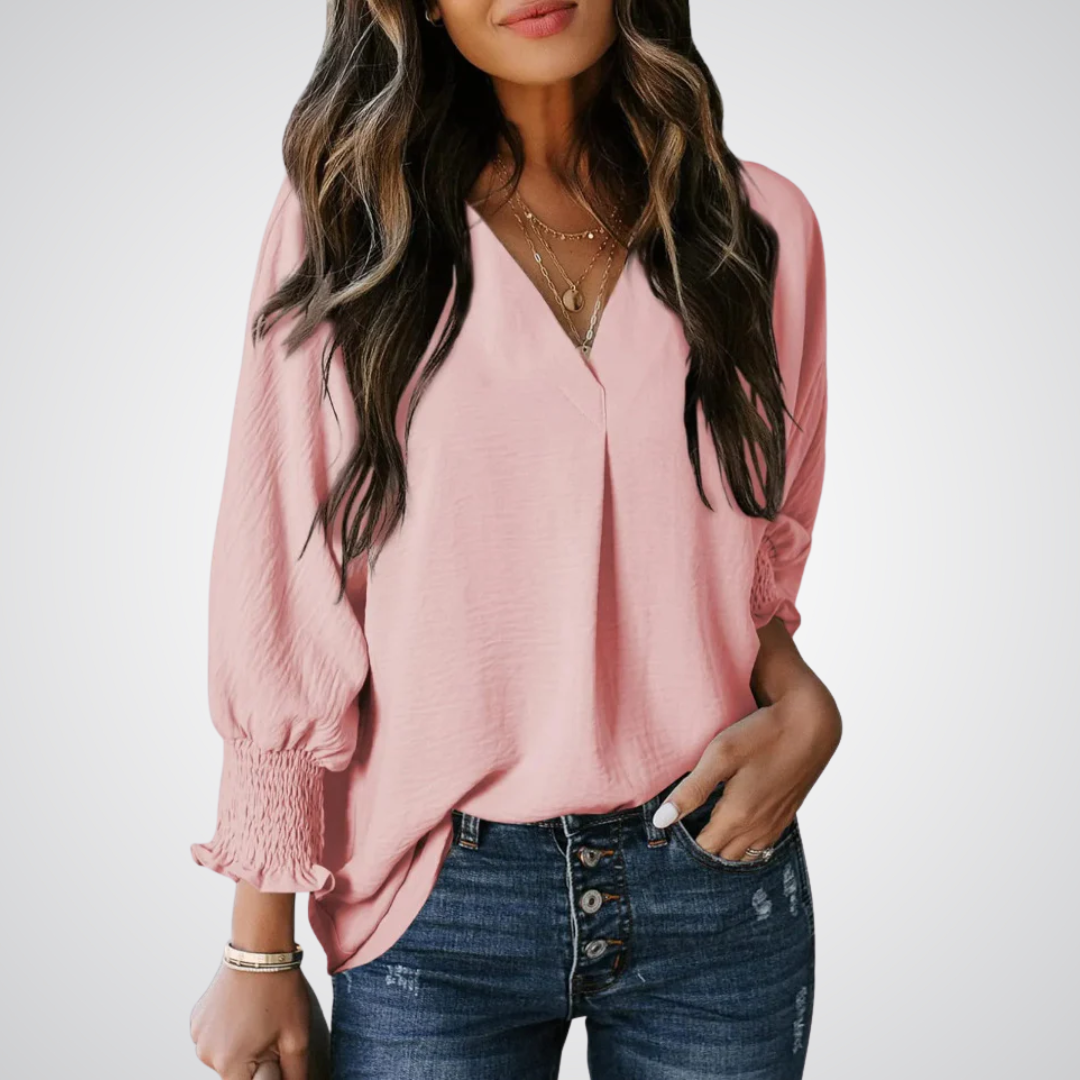 Mirabelle | Chic V-Neck Blouse
