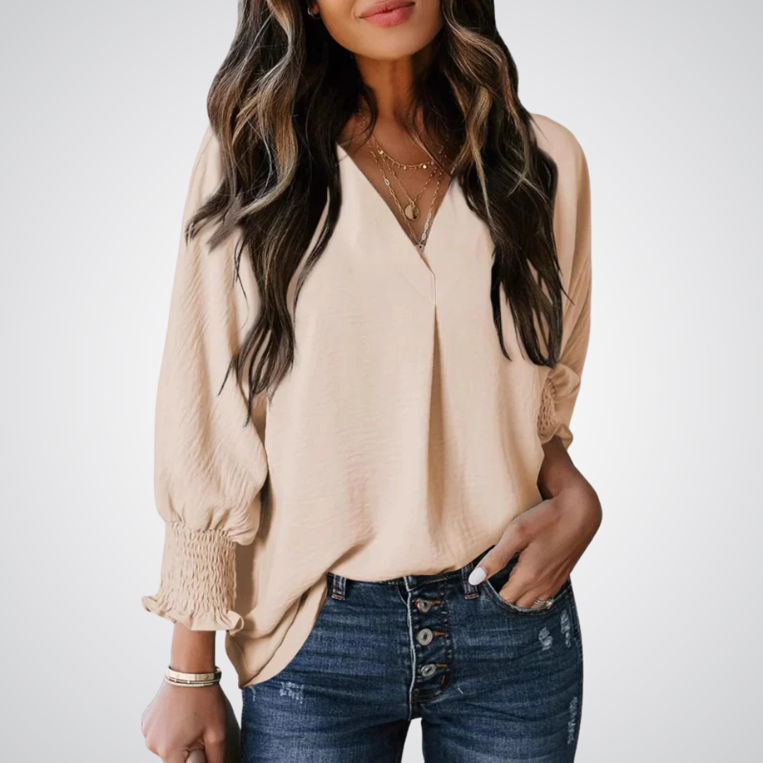 Mirabelle | Chic V-Neck Blouse