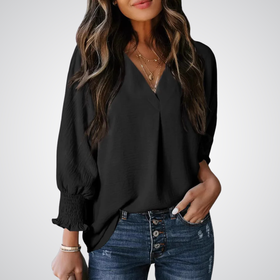 Mirabelle | Chic V-Neck Blouse