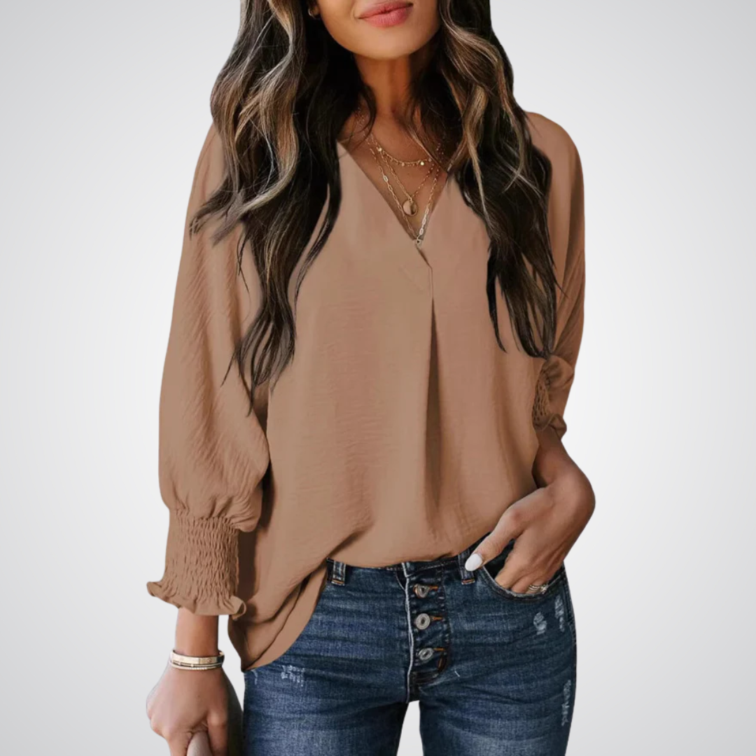 Mirabelle | Chic V-Neck Blouse