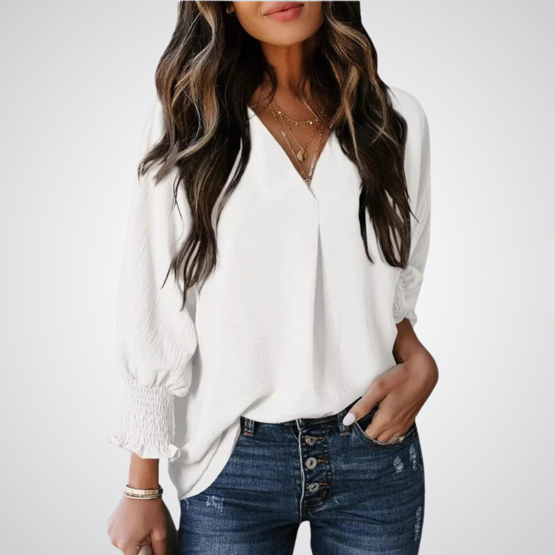 Mirabelle | Chic V-Neck Blouse