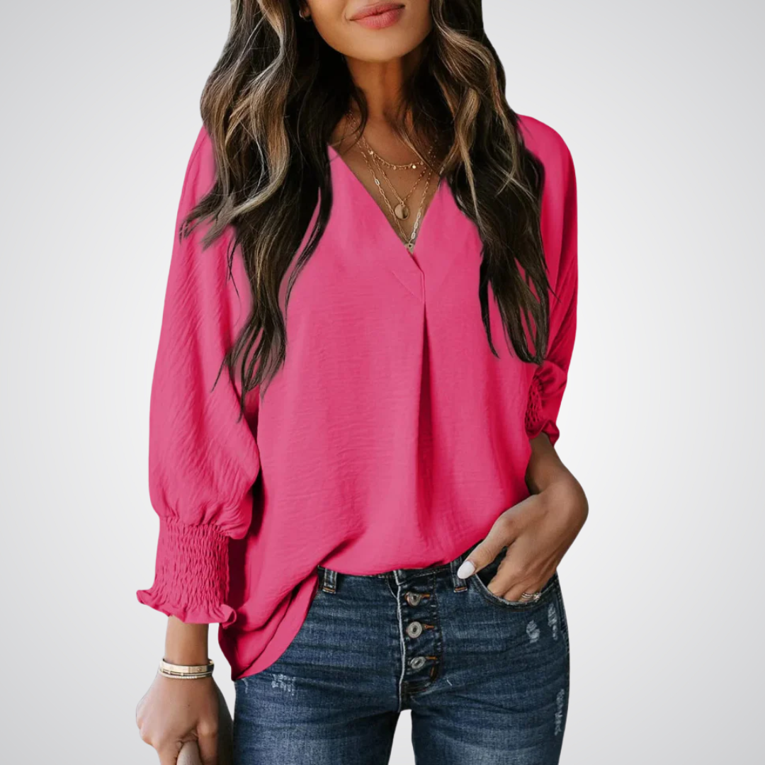 Mirabelle | Chic V-Neck Blouse