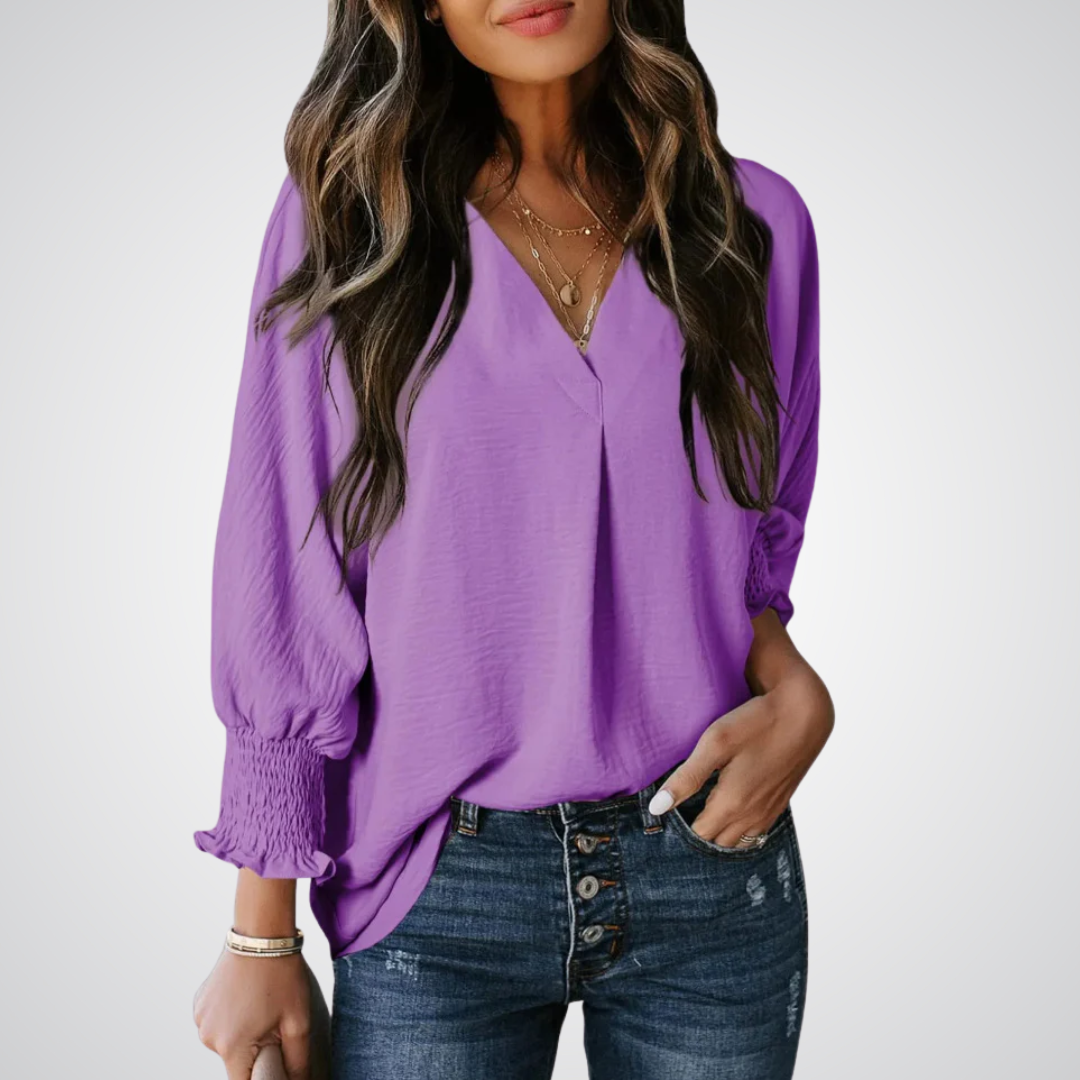 Mirabelle | Chic V-Neck Blouse