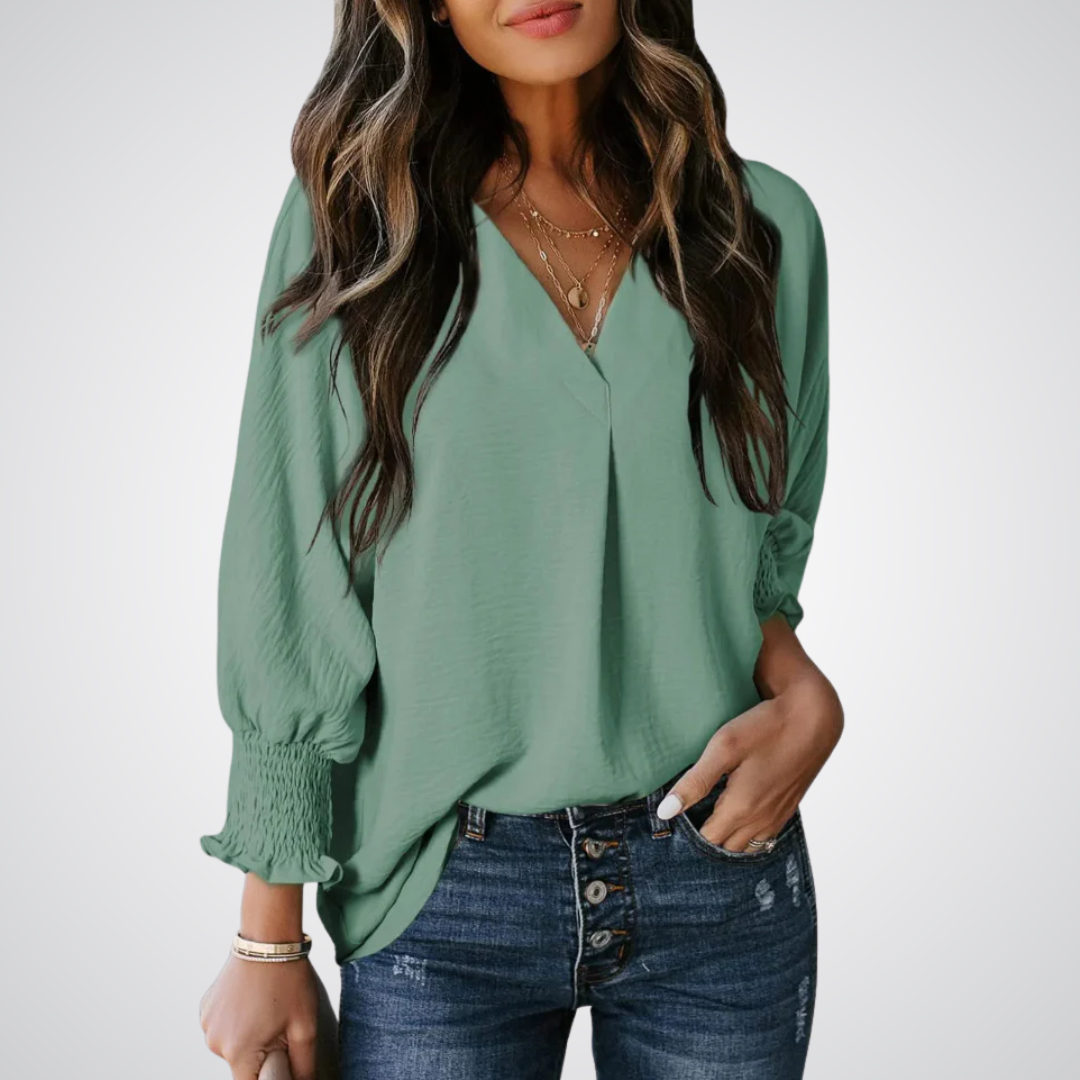 Mirabelle | Chic V-Neck Blouse