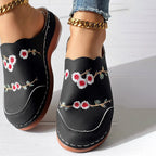 Vintage Floral Embroidered Slippers