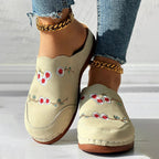 Vintage Floral Embroidered Slippers