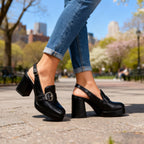 Arianna | Slingback Platform with Buckle & Block Heel