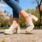 Arianna | Slingback Platform with Buckle & Block Heel