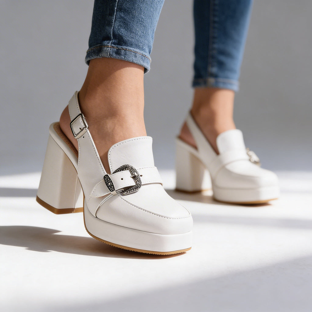 Arianna | Slingback Platform with Buckle & Block Heel