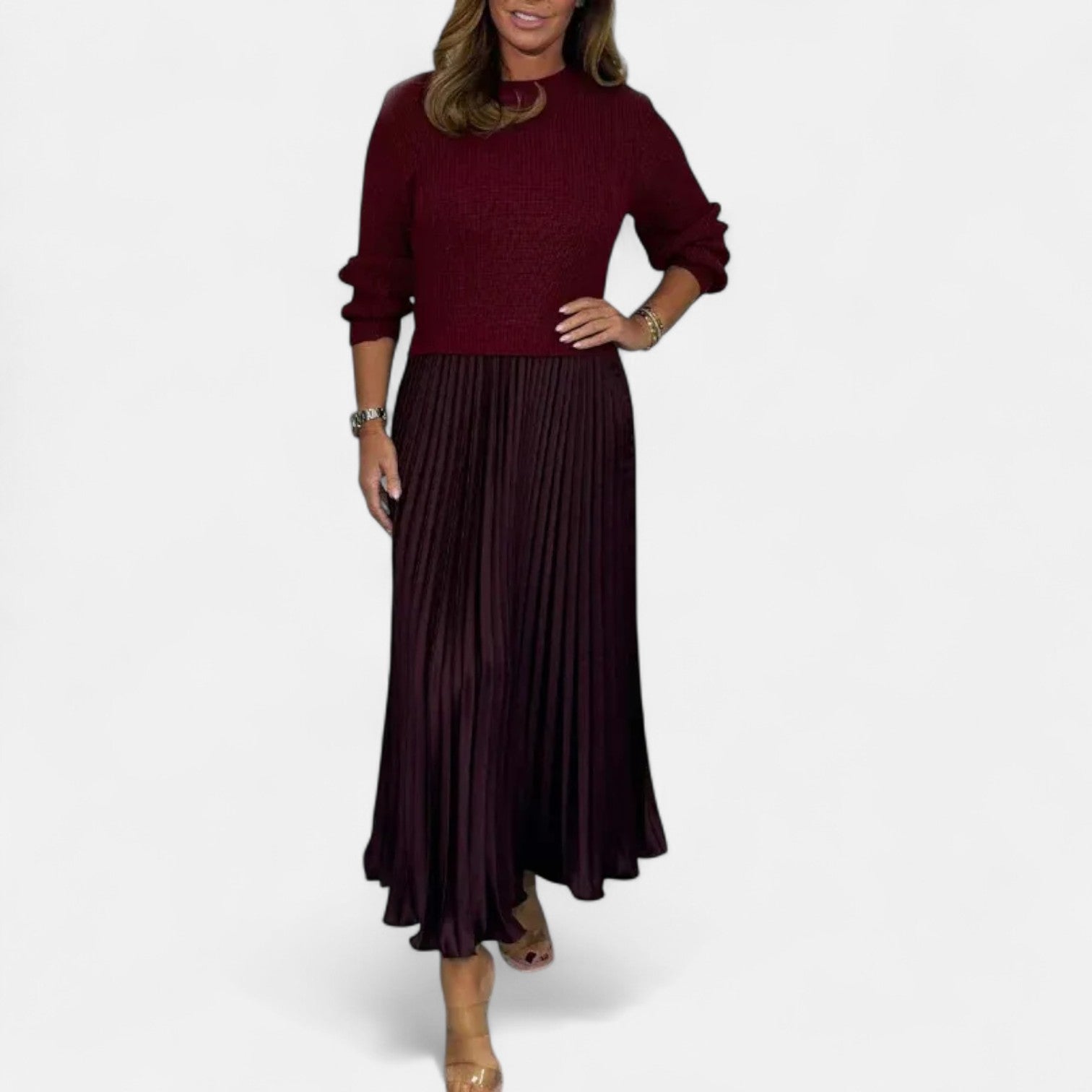 Claudine | Chic Pleated Maxi Set