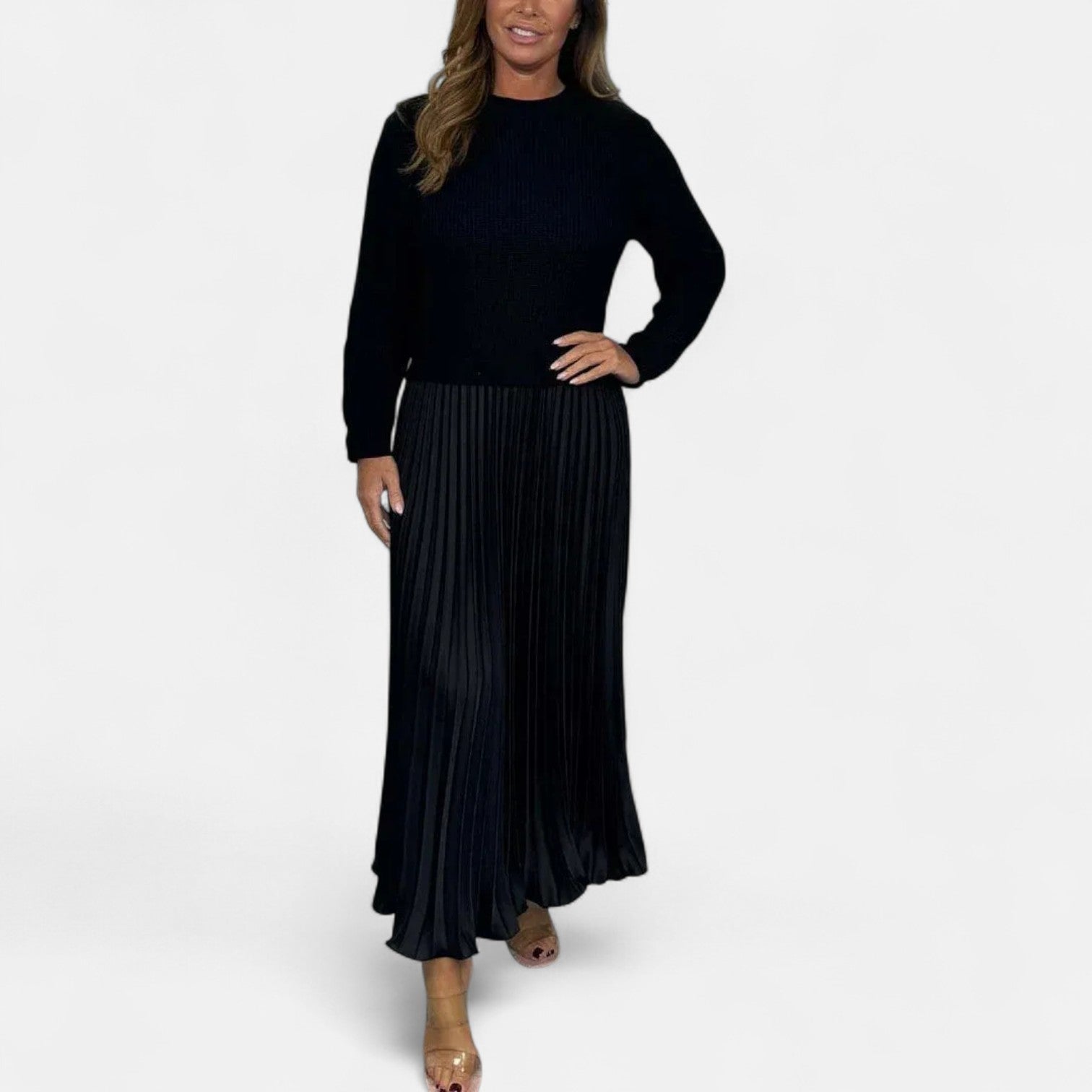 Claudine | Chic Pleated Maxi Set
