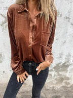 Floraine | Soft and Stylish Velvet Blouse
