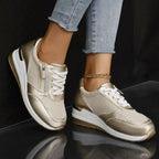 New Lace-Up Trainers with Side Zip for Women