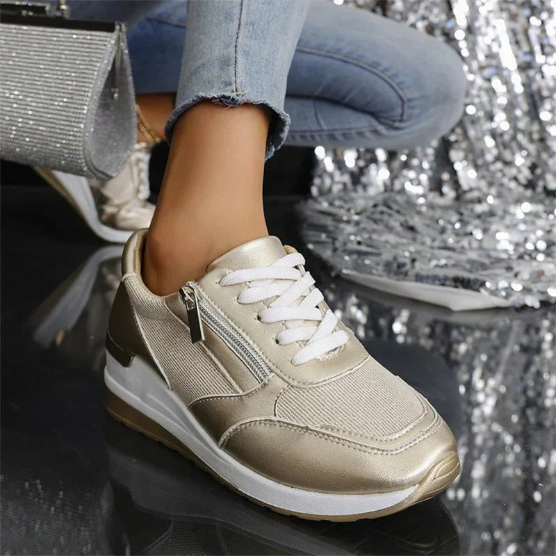 New Lace-Up Trainers with Side Zip for Women