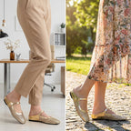 Ariel | Elegant Woven Fabric Square Toe Mules with Mary Jane Strap